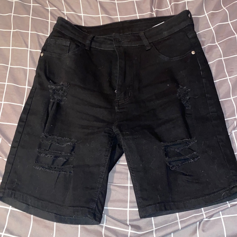 Black biker jean short from Shein